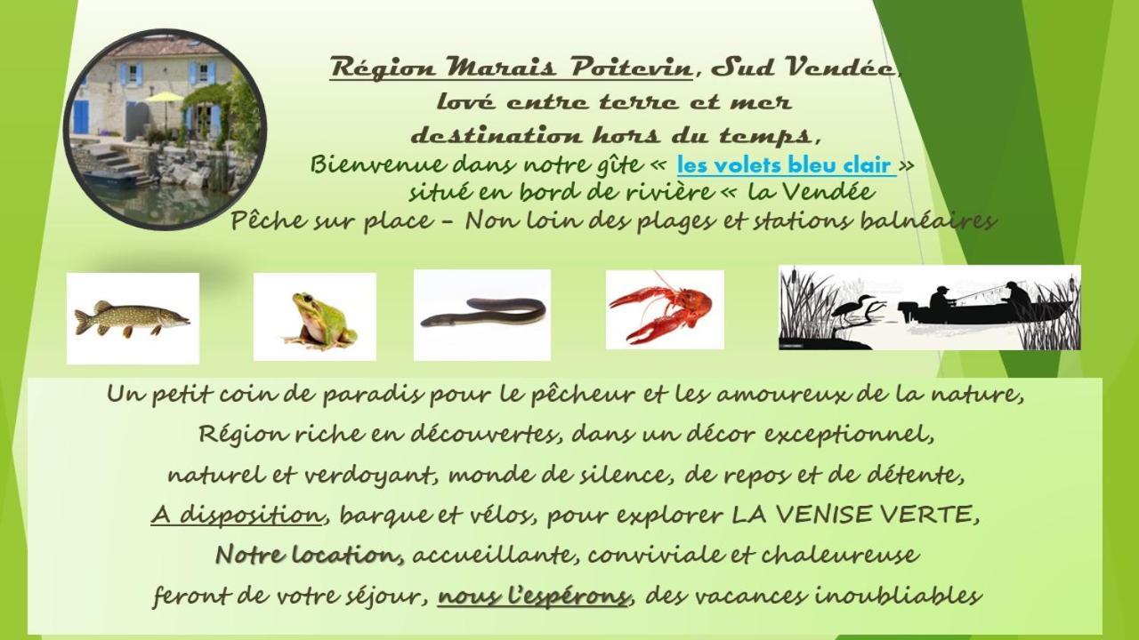 MARAIS POITEVIN pêche ,barque, vélos, wifi, linge, cheminée, cuisine La Taillee Esterno foto